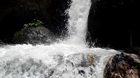 Slow movement of fast-flowing water Видео 296736956