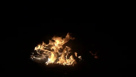 Slow movement of fire on the floor Stock Footage 74570871