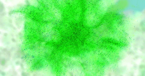 Slow Movement of green glowing particles. Bright medical research, science 動画素材 282433428