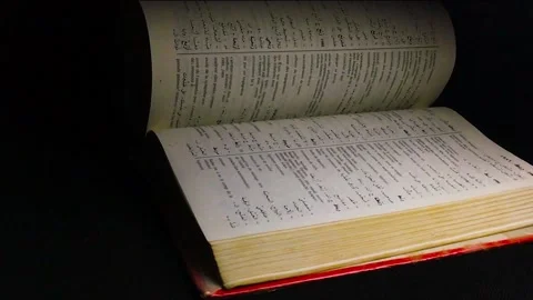 Slow movement of an old book Video stock 135197610