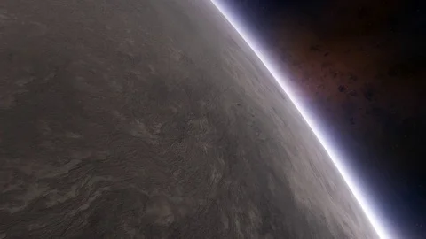 Slow Movement in the Orbit of Dark Planet 29.97 FPS Stock Footage 83019616