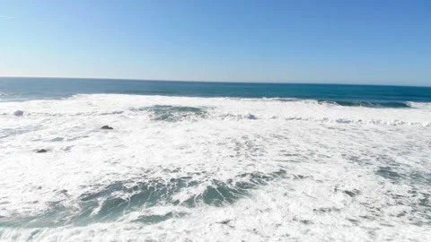 Slow Movement of Shimmering Ocean Waves Coming In, Fort Bragg Video stock 285111542