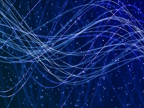 Slow Moving Blue Light Strands Stock-Footage 73619355