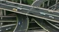 Slow Moving Car Commute Highway Busy Street Chinese China Shanghai Aerial View HD Footage