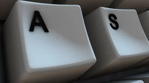 Slow Moving Close-up of A Key on Computer Keyboard. Stock Footage 333994161