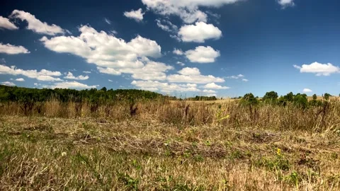 Slow moving clouds. Natural landscape. Amazing mountain view. Yellow grass. Stock Footage 154196721