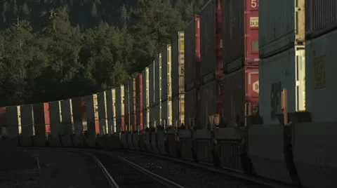 Slow Moving Freight Train Video stock 19114477