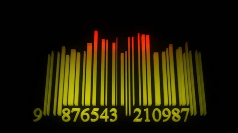 Slow moving light yellow barcode as spectrum analyzer Stock Footage 63768177
