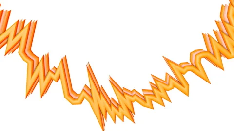 Slow moving orange three-dimensional broken stripes. abstract animation. 3d rend Stock Footage 120613213