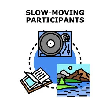 Slow moving participants vector concept illustration process Stock Illustration