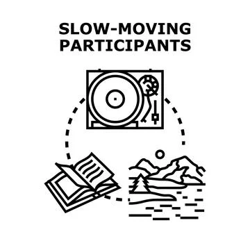Slow moving participants vector concept illustration process Stock Illustration