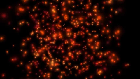Slow moving red particles on black background Stock Footage 112300913