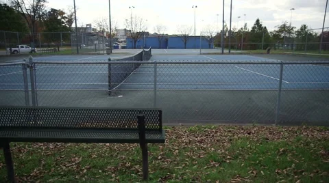 A slow moving slider shot makes this tennis court Stock Footage 56657674