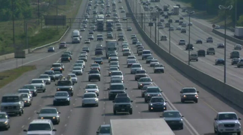 Slow moving traffic Video stock 845312