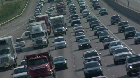 Slow moving traffic Video stock 845313