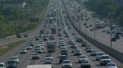 Slow moving traffic Stock Footage 845314