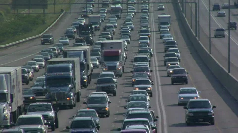 Slow moving traffic Stock Footage 845316