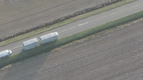 Slow Moving Truck Causing Traffic on Countryside Highway 4K Stock Footage 318679719