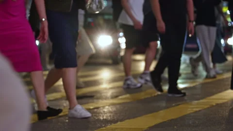 Slow Moving Unrecognizable People at Rush Hour. Urban City Life Scene. Crowded Video stock 312860988