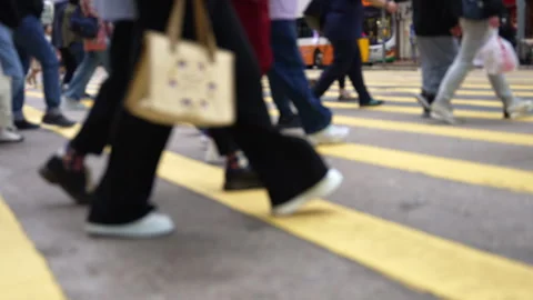 Slow Moving Unrecognizable People at Rush Hour Stock Footage 333374889