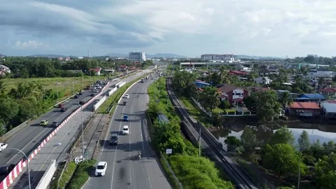 Slow moving vehicles on morning.  Stock Footage 213965996