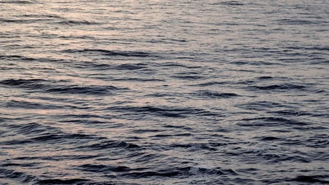 Slow Moving Waves In Ocean During a Peaceful Sunrise/Sunset Stock Footage 99324735