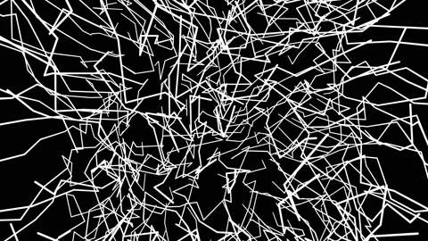 Slow moving white lines on black background. Stock Footage 164400619