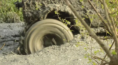 Slow muddy tyre Stock Footage 67442578