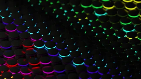 Slow Neon Wave Background 99 4K Pond Stock Footage 263310236