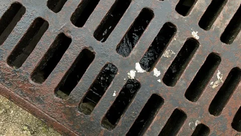 Slow over head move over creepy sewer drain horror 스톡 동영상 94859505