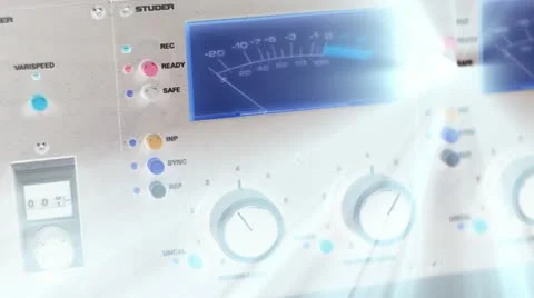 Slow Pan across control panel with light rays Video stock 10952451