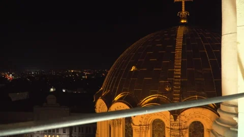 Slow Pan Across Sofia with Alexander Nevsky Dome and Kvadrat 500 Stock-Footage 342830978