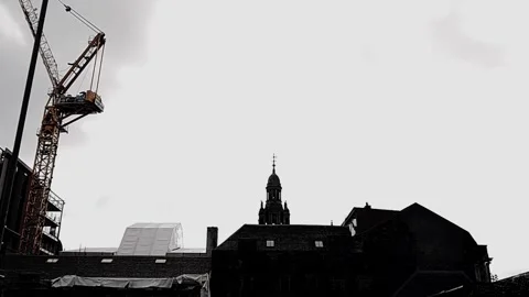 Slow pan down on area with stacks of beer kegs Stock Footage 160220464