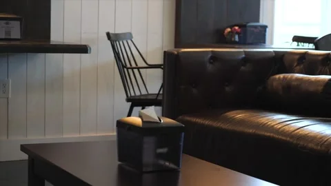 Slow Pan of Empty, Warm Coffee Shop Stock Footage 316543313