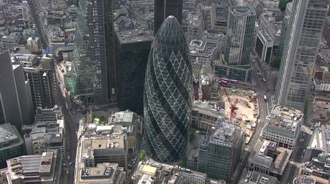Slow Pan of The Gherkin Stock Footage 67968387