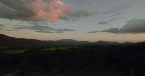 Slow pan of a gorgeous landscape in Pai, Thailand Stock Footage 68290876