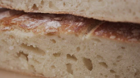 Slow pan on inner bread structure 4K video 스톡 동영상 147061825