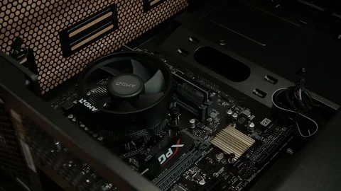 Slow pan inside computer 30fps Stock Footage 88010332