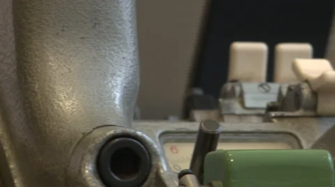 Slow Pan Left Across the Top of Knitting Machine Stock Footage 57269823