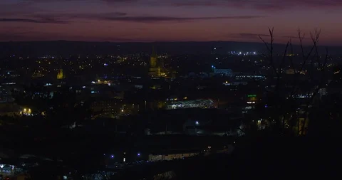 Slow Pan left over Cork City Ireland sunset skyline Vidéo 97183807