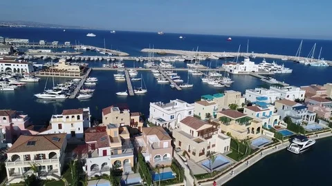 Slow pan of marina. Stock Footage 78357384