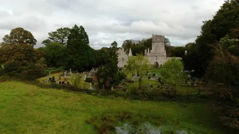 A slow pan of Muckross Abbey in Killarney. Stock Footage 163450035