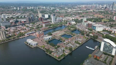 Slow pan over Central Bay Eire Bay lowry the Quays Stock Footage 341988246