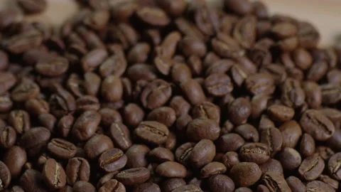Slow Pan over Coffee Beans 库存影片 142196925