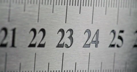 Slow Pan Over Metal Ruler.  Video stock 332602016