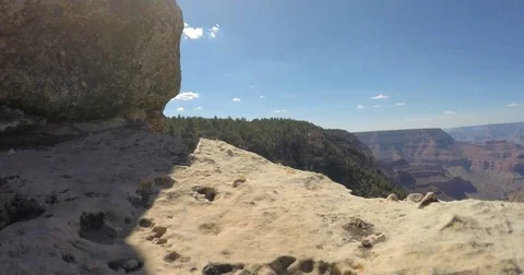 Slow pan panoramic view south rim vista Grand Canyon National Park 4K Stock Footage 77749638