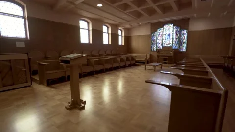 Slow Pan Shot of Empty Chapel 库存影片 145990400