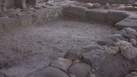 Slow Pan Through Remains of Old House in Israel Stock Footage 78211895
