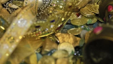 Slow Pan of Treasure Video stock 6699593