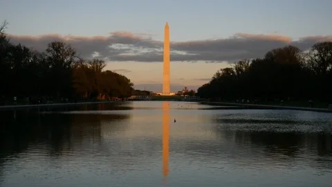 Slow Pan of the Washington Monument in Washington DC Stock Footage